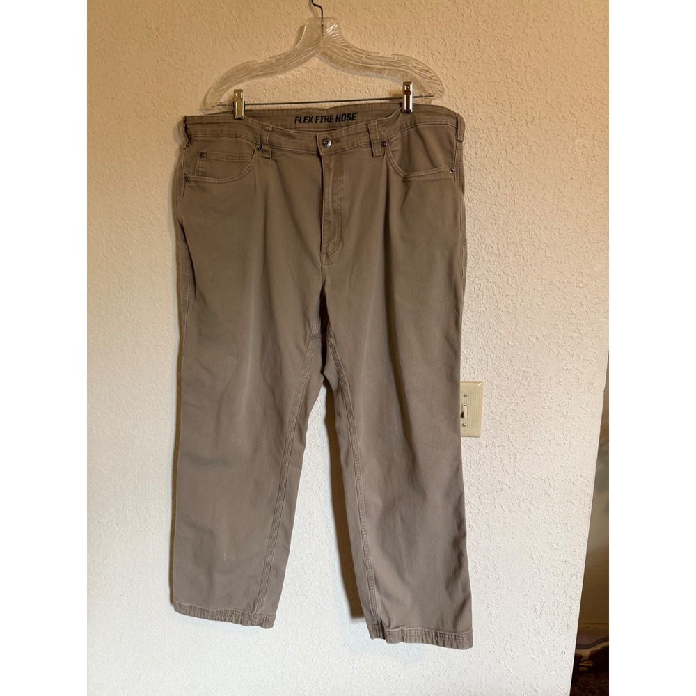 Duluth Trading Co Flex Fire Hose Work Pants Mens 42x30 Khaki Tan 62752C